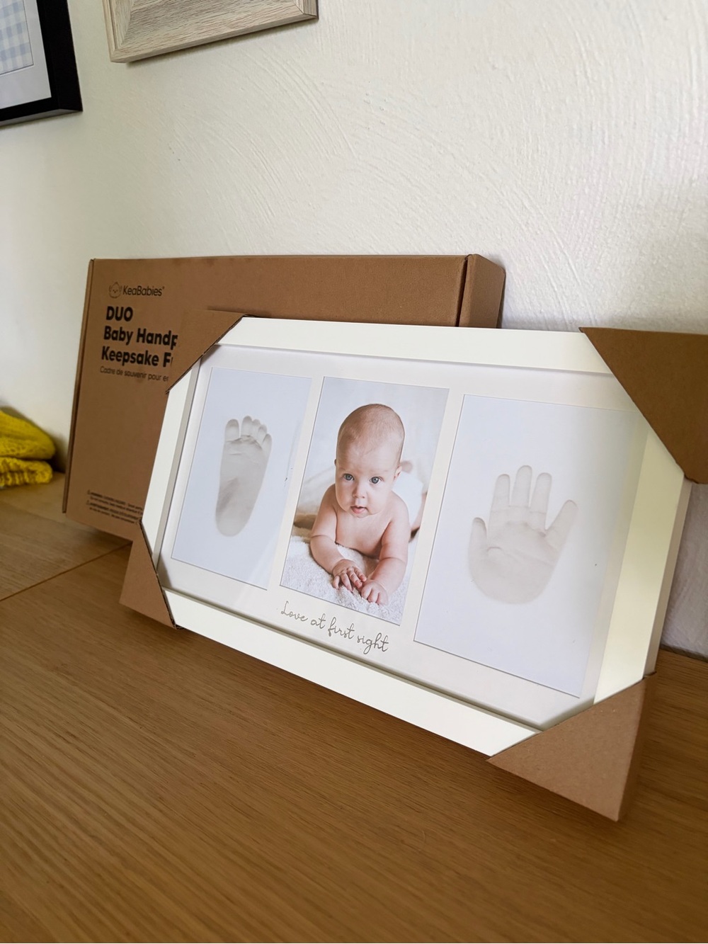 KeaBabies White Duo Baby Handprint Keepsake Frame